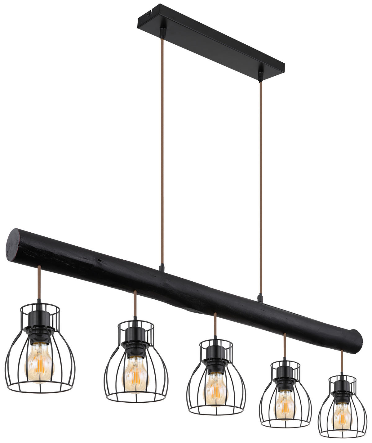 HÄNGELEUCHTE 104/13,6/140 cm    - Schwarz, Basics, Holz/Metall (104/13,6/140cm) - Globo