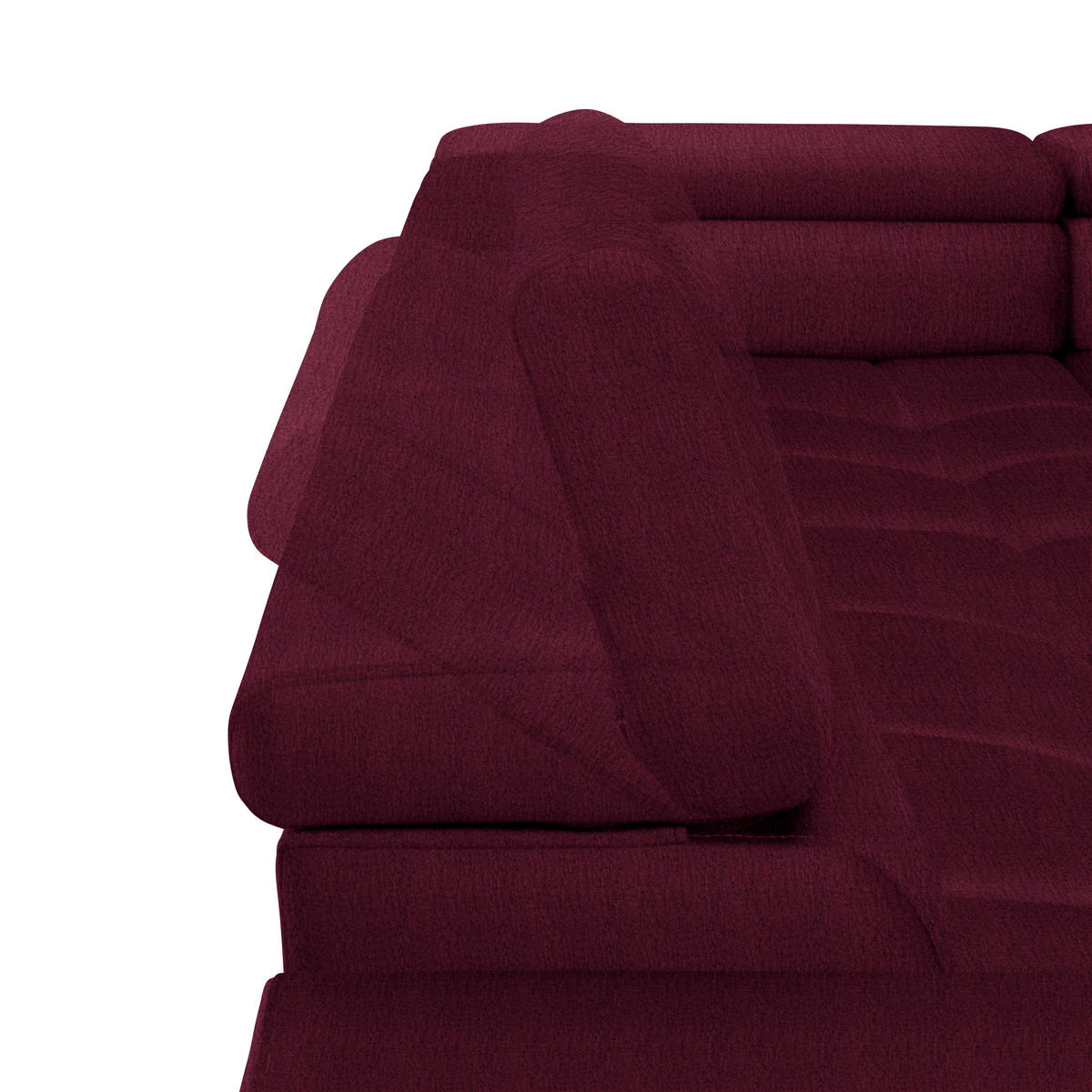 ECKSOFA in Samt, Webstoff Bordeaux  - Bordeaux/Schwarz, Design, Textil/Metall (300/216cm) - Welnova