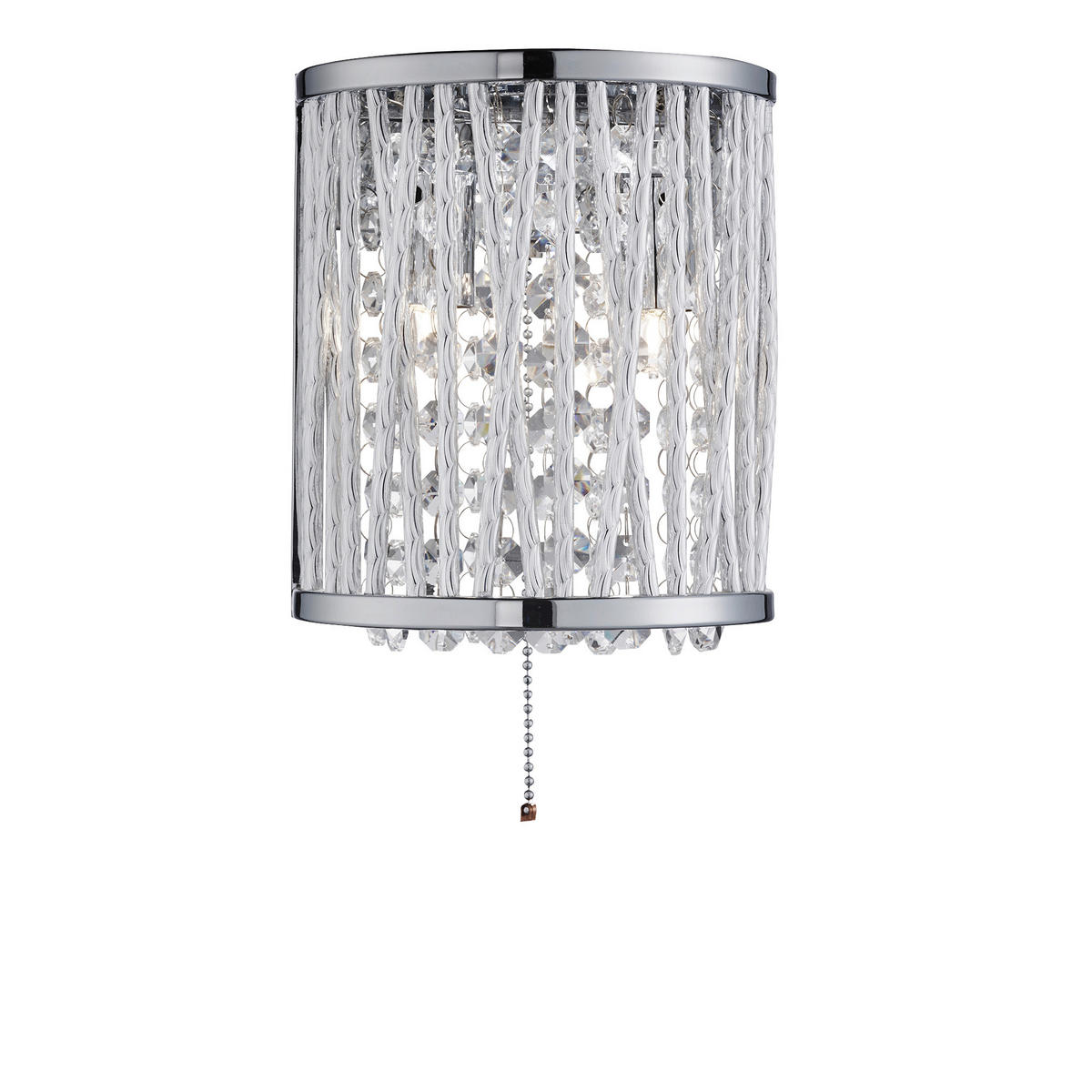 WANDLEUCHTE Elise 15/17 cm   - Chromfarben/Klar, Design, Metall (15/17cm) - Searchlight