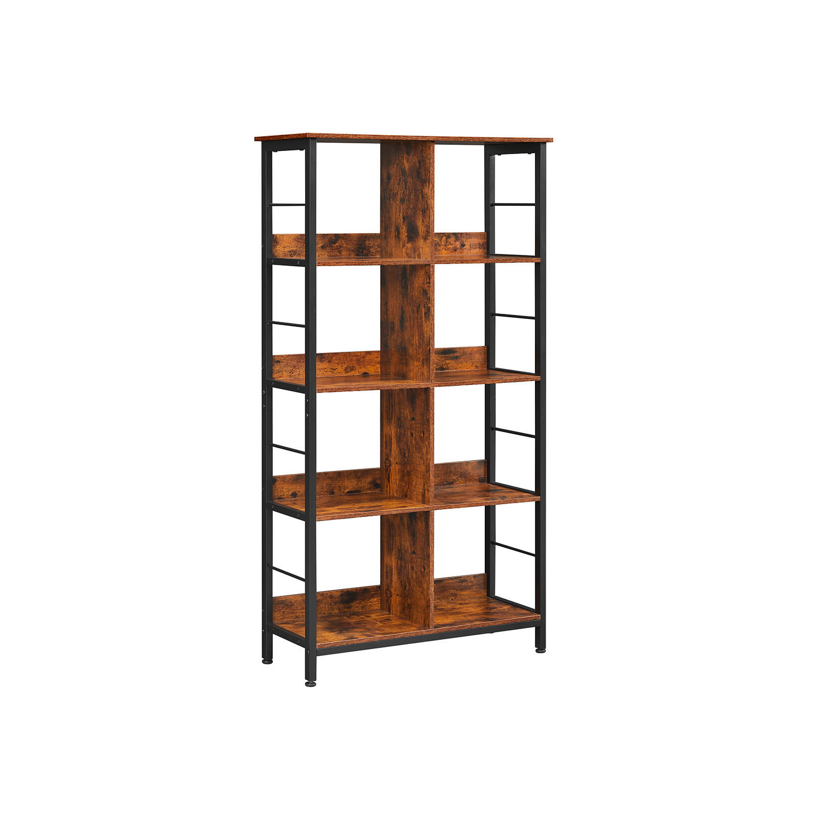 Boxxx KNIHOVNA, hnědá, černá, uhlíková ocel, 80/149/33 cm