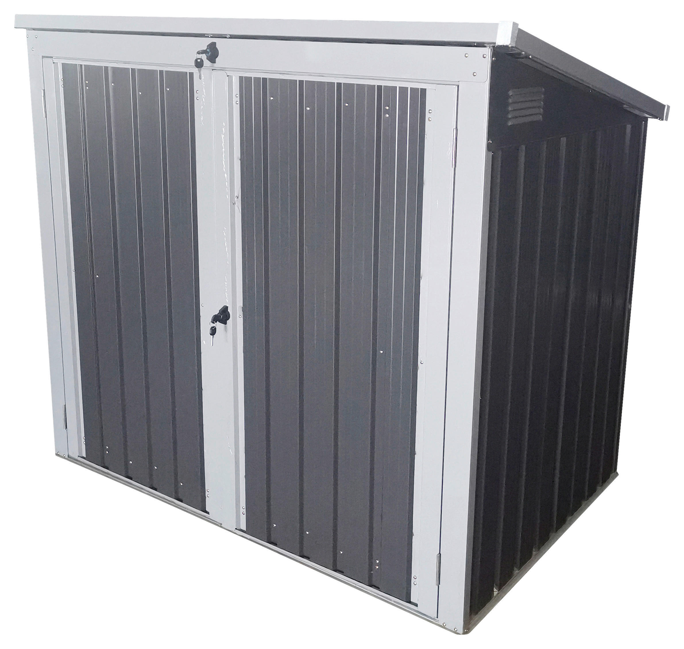 BOX NA SMETNÉ NÁDOBY   - antracitová, Basics, kov (158/134/101cm)