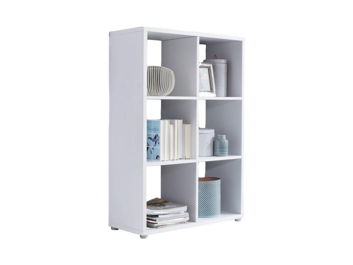 STOJACÍ REGÁL, bílá, 72/108,5/33 cm - bílá/barvy stříbra, Moderní, kompozitní dřevo/plast (72/108,5/33cm) - MID.YOU