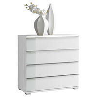 KOMMODE  in 120/80/40 cm  - Chromfarben/Weiß, Design, Glas/Holzwerkstoff (120/80/40cm) - Moderano