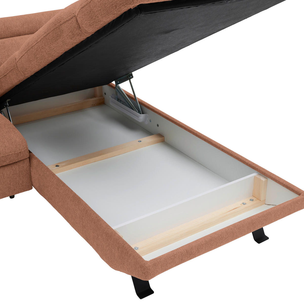 HÖRNSOFFA i vävt tyg aprikos  - aprikos/svart, Modern, metall/textil (257/198cm) - MID.YOU