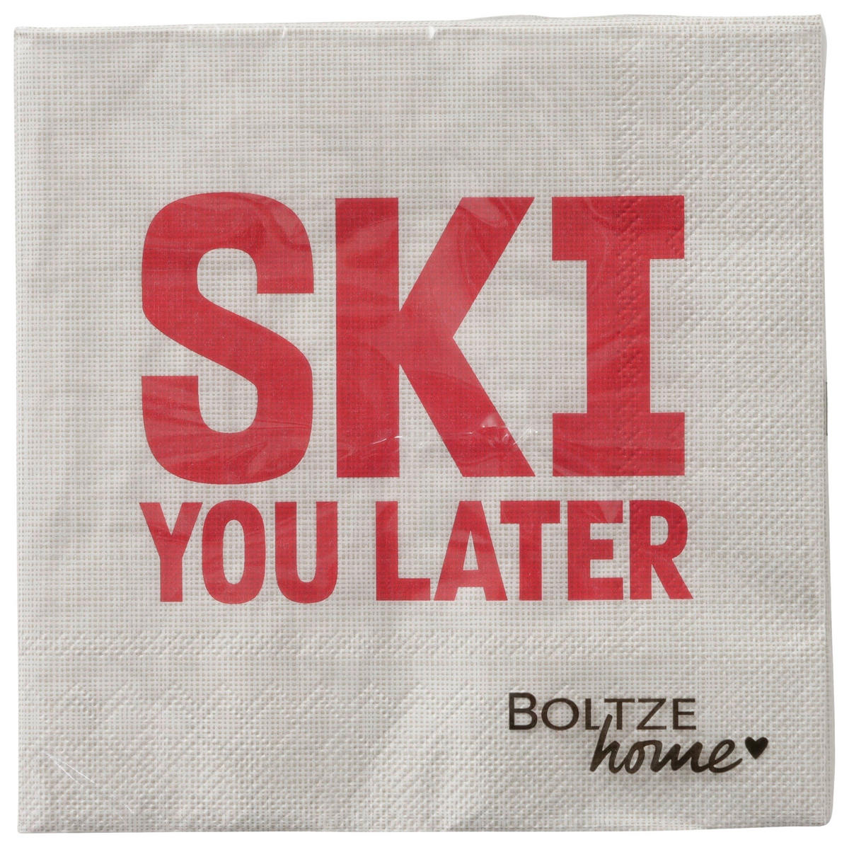 SERVIETTE    - Beige/Rot, Trend, Papier (16,5/16,5/3cm)