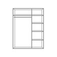 KLEIDERSCHRANK 3-türig Weiß, Sonoma Eiche  - Silberfarben/Weiß, Design, Glas/Holzwerkstoff (115/190/52cm) - Carryhome