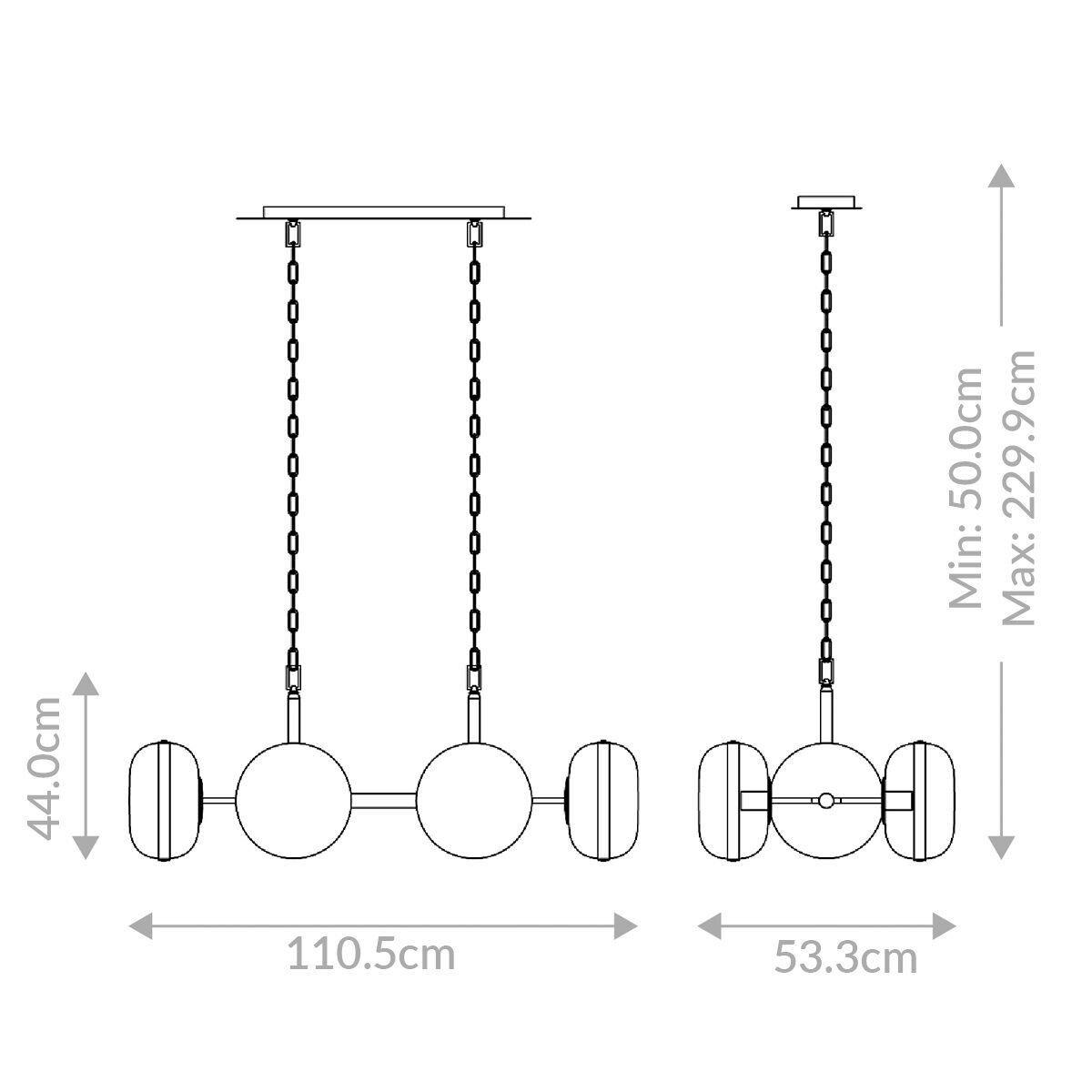 PENDELLEUCHTE  - Messingfarben, KONVENTIONELL, Glas/Metall (44/110,5/53,3cm) - Elstead Lighting