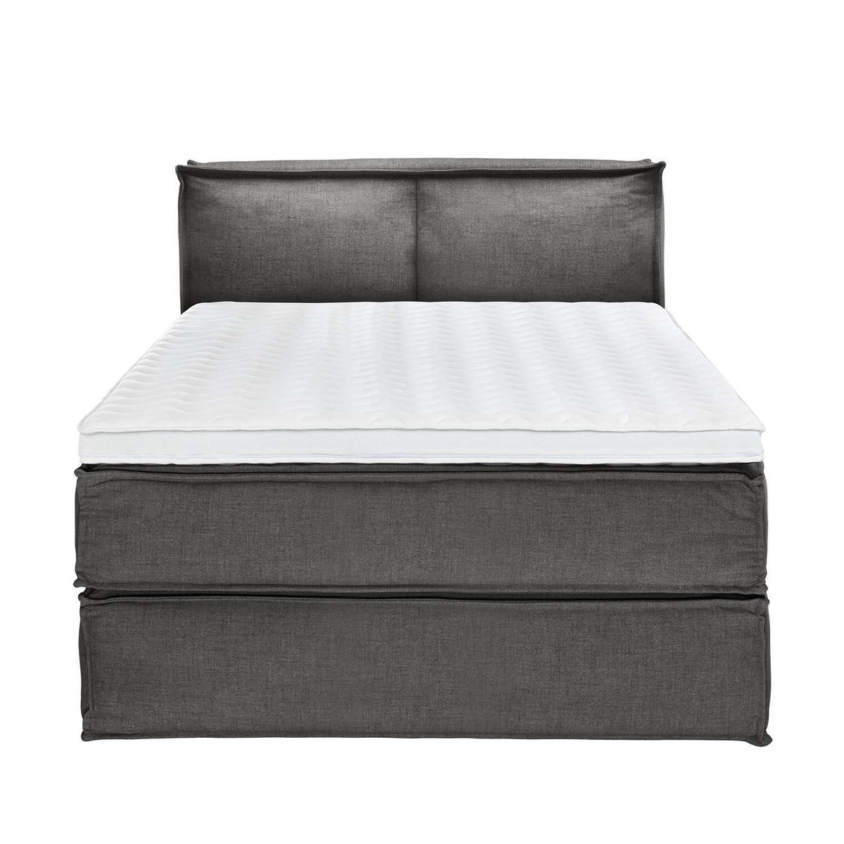 BOXSPRINGBETT 140/220 cm  in Anthrazit  - Anthrazit/Schwarz, Design, Textil (140/220cm) - home24