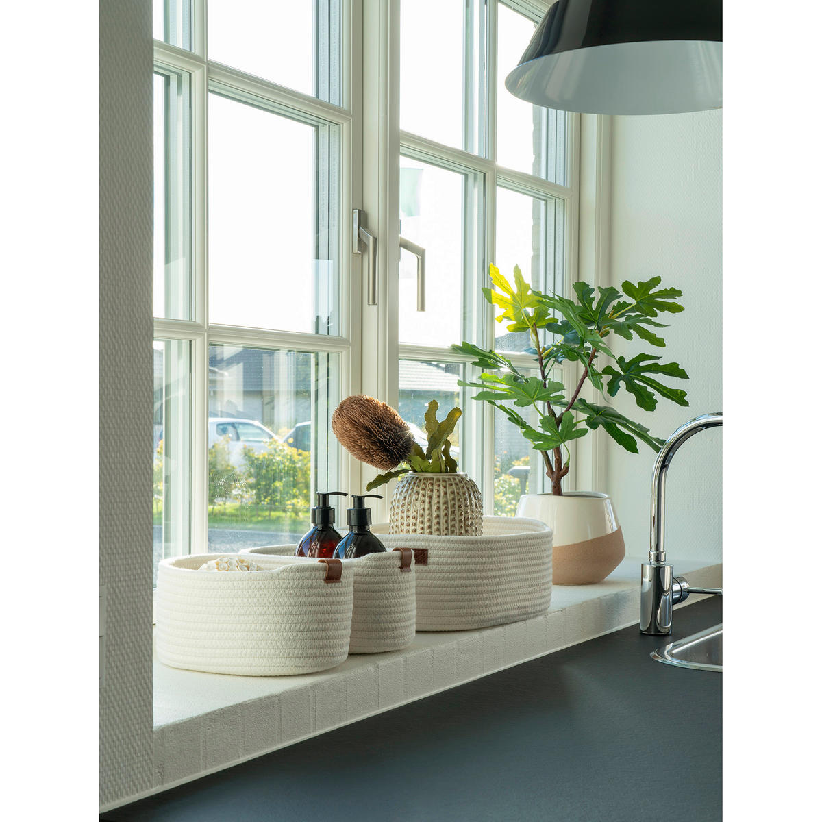 KORBSET - Braun/Weiß, Basics, Textil