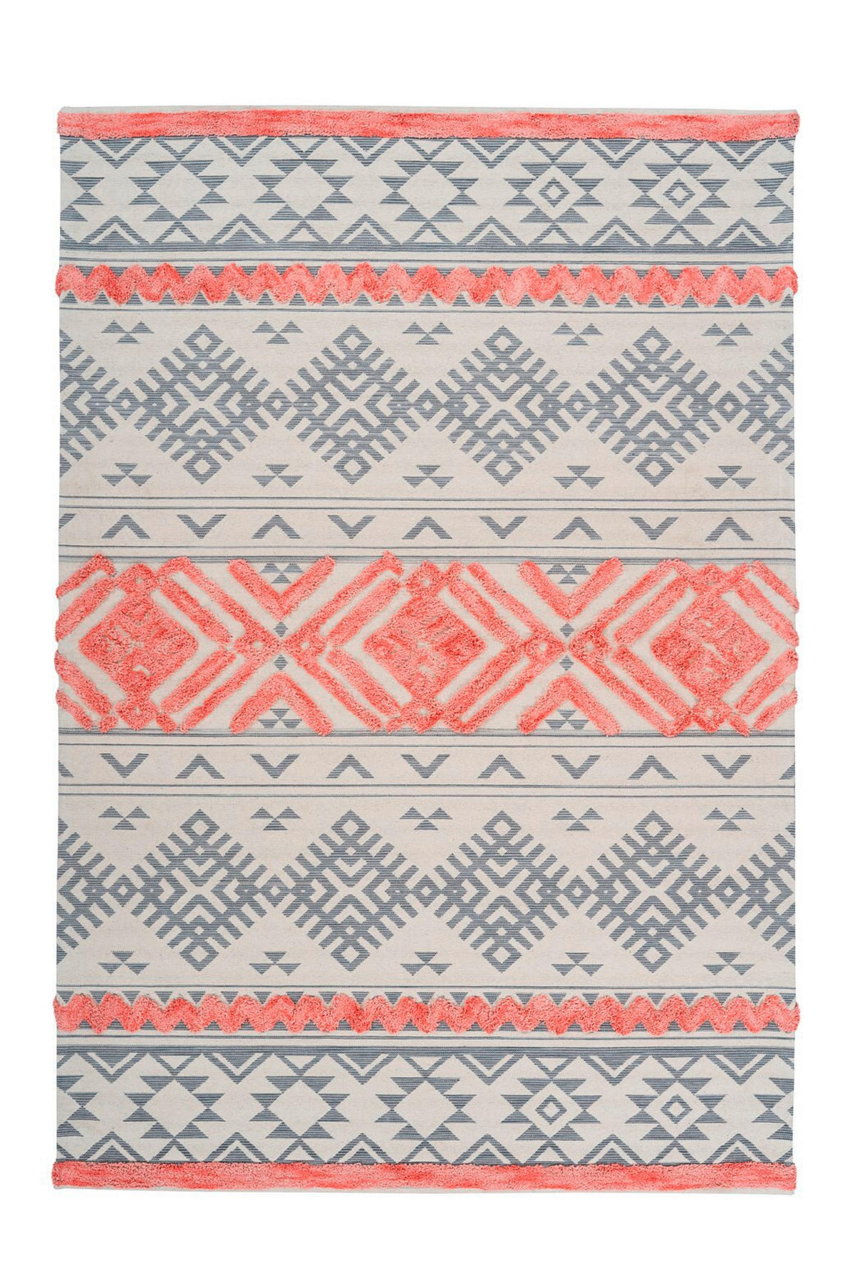 FLACHWEBETEPPICH 160/230 cm Koralle, Grau  - Koralle/Grau, Design, Textil (160/230cm) - Novel