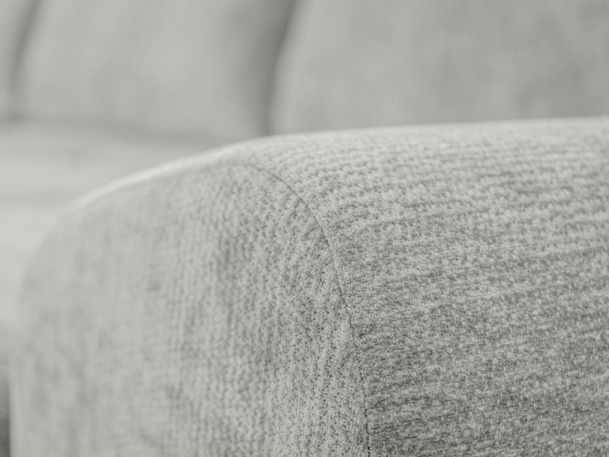 ECKSOFA  in Chenille Hellgrau  - Chromfarben/Hellgrau, KONVENTIONELL, Kunststoff/Textil (183/290cm) - Xora