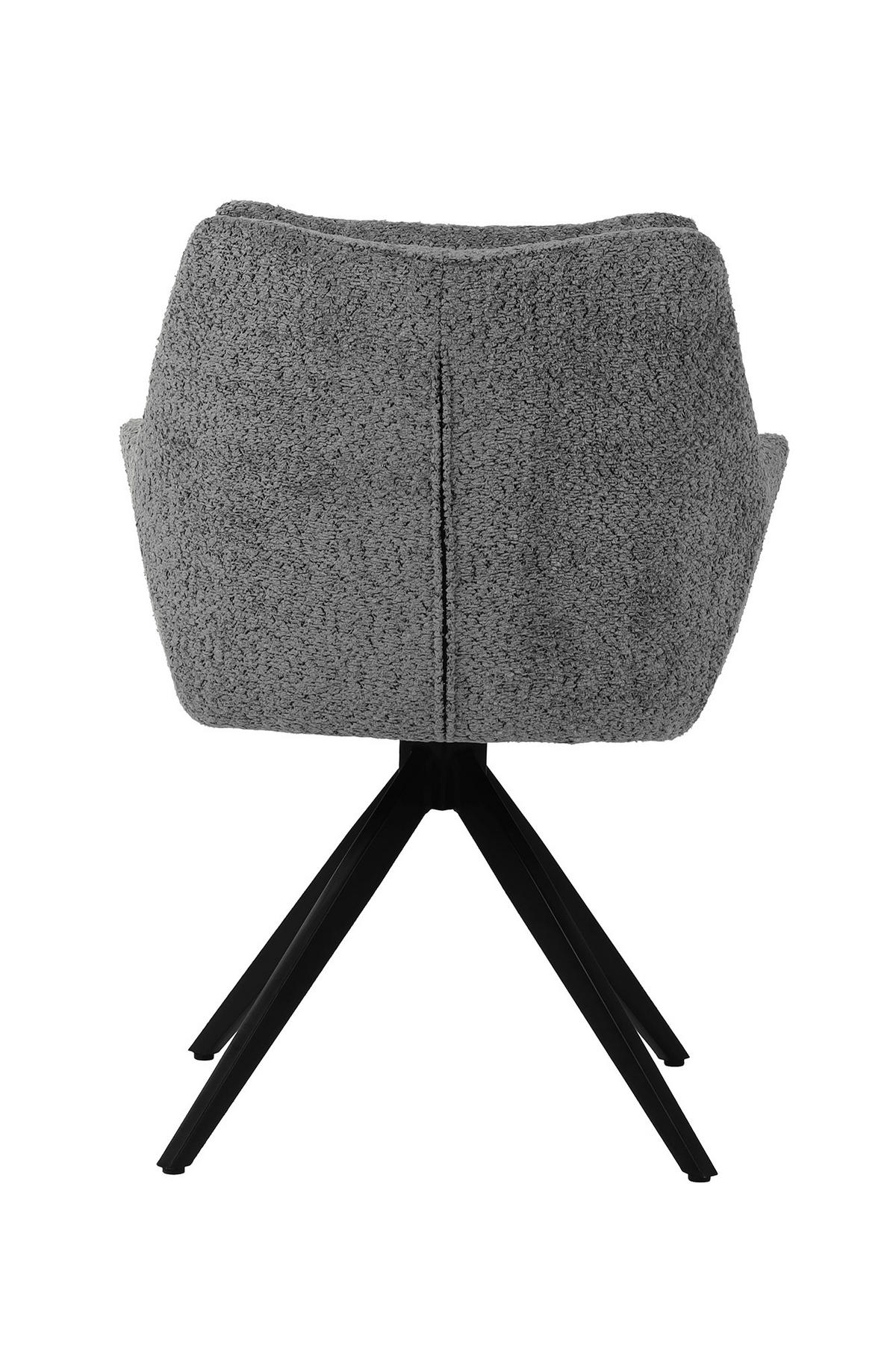 ARMLEHNSTUHL  Sitzfläche 360° drehbar Bouclé  Grau, Schwarz  - Schwarz/Grau, MODERN, Textil/Metall (65,5/84,5/66cm) - MID.YOU