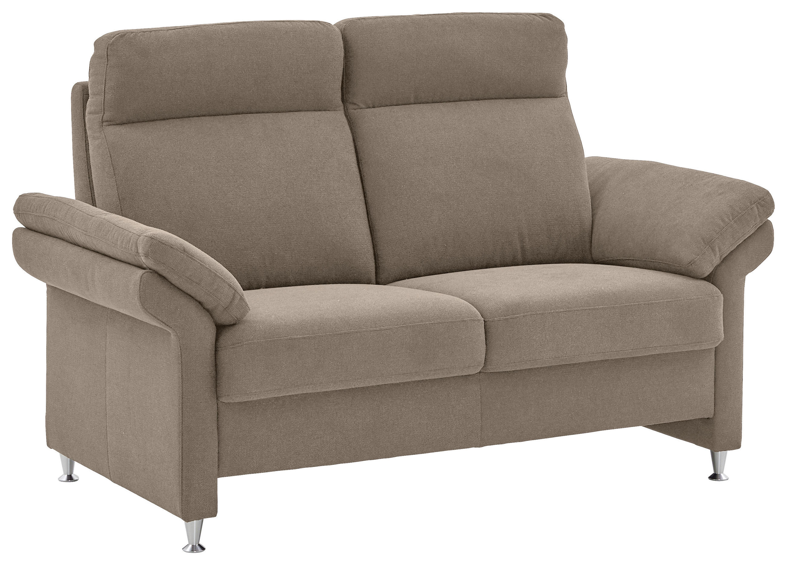 2-SITZER-SOFA - Taupe/Alufarben, MODERN, Textil/Metall (156/103/89cm) - Pure Home Comfort