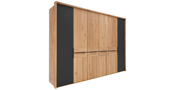 DREHTÜRENSCHRANK in Schwarz, Eichefarben - Eichefarben/Schwarz, Basics, Holz/Holzwerkstoff (301,9/223,3/62cm) - Valnatura