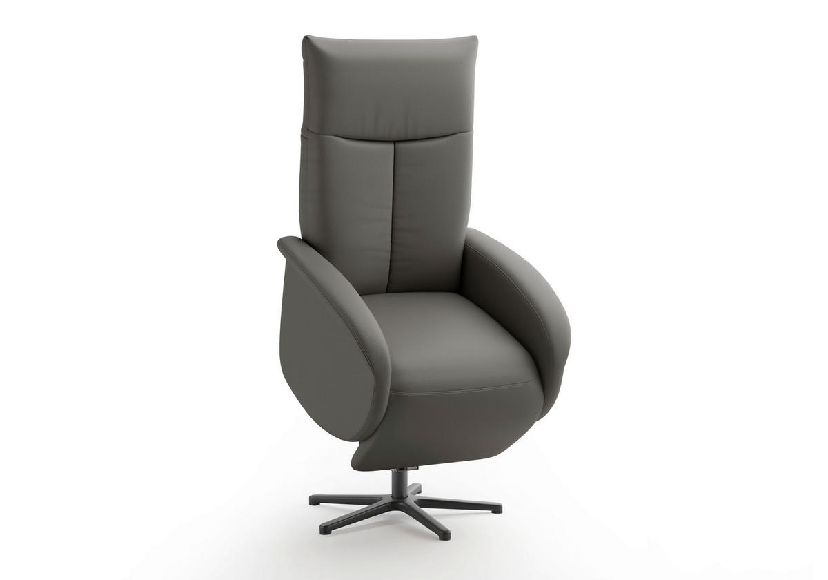 DREHSTUHL Anthrazit  - Anthrazit/Schwarz, MODERN, Leder/Metall (75/112/82cm) - Sit & More
