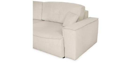 ECKSOFA Naturfarben Cord  - Schwarz/Naturfarben, KONVENTIONELL, Kunststoff/Textil (148/265cm) - Carryhome