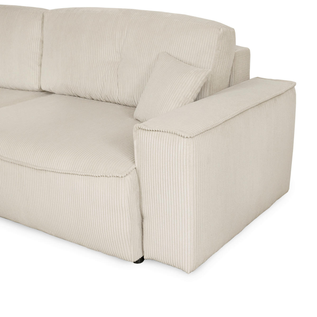 ECKSOFA Naturfarben Cord  - Schwarz/Naturfarben, KONVENTIONELL, Kunststoff/Textil (148/265cm) - Carryhome