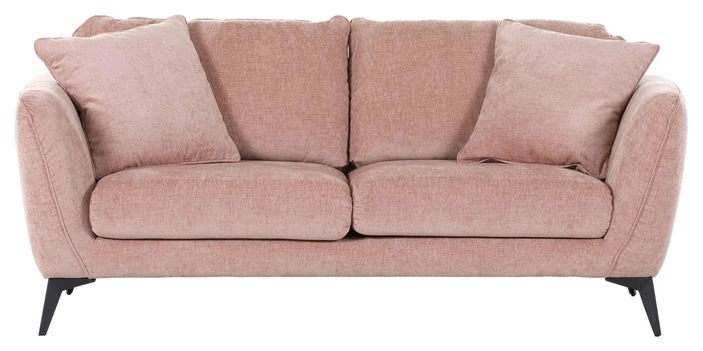 2-SITZER-SOFA Flachgewebe Altrosa  - Schwarz/Altrosa, KONVENTIONELL, Textil/Metall (190/70/98cm) - Carryhome