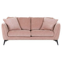 2-SITZER-SOFA Flachgewebe Altrosa  - Schwarz/Altrosa, KONVENTIONELL, Textil/Metall (190/70/98cm) - Carryhome