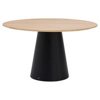 ESSTISCH in Holz 130/130/76 cm  - Eichefarben/Schwarz, Design, Holz/Metall (130/130/76cm) - Musterring