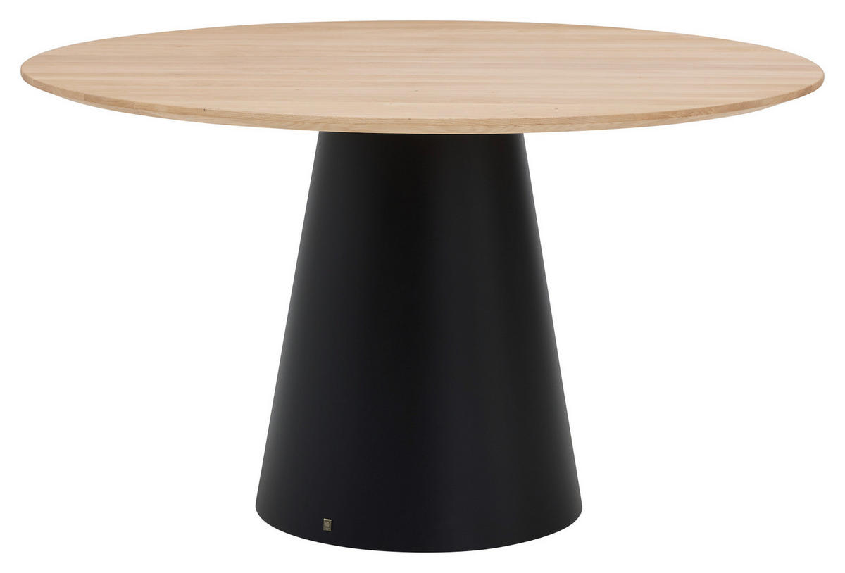 ESSTISCH in Holz 130/130/76 cm  - Eichefarben/Schwarz, Design, Holz/Metall (130/130/76cm) - Musterring