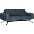 3-SITZER-SOFA in Struktur Blau  - Blau/Schwarz, Design, Holz/Textil (196/85-104/95cm) - Novel