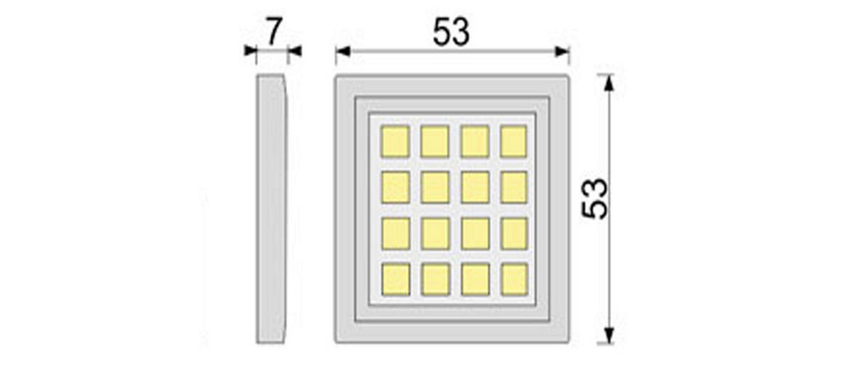 SCHRANKBELEUCHTUNG LED-Leuchtmittel  - Silberfarben, Basics, Kunststoff (53/53/7cm) - MID.YOU