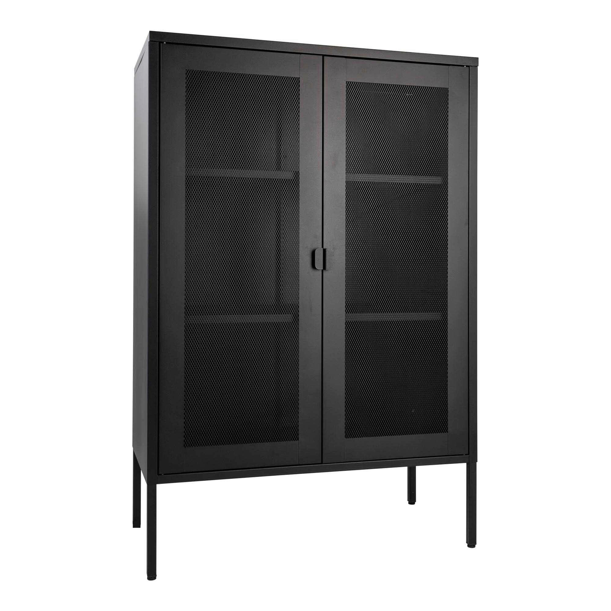 Mid.you Garderobenschrank Melbourne Schwarz 80x120x40 cm