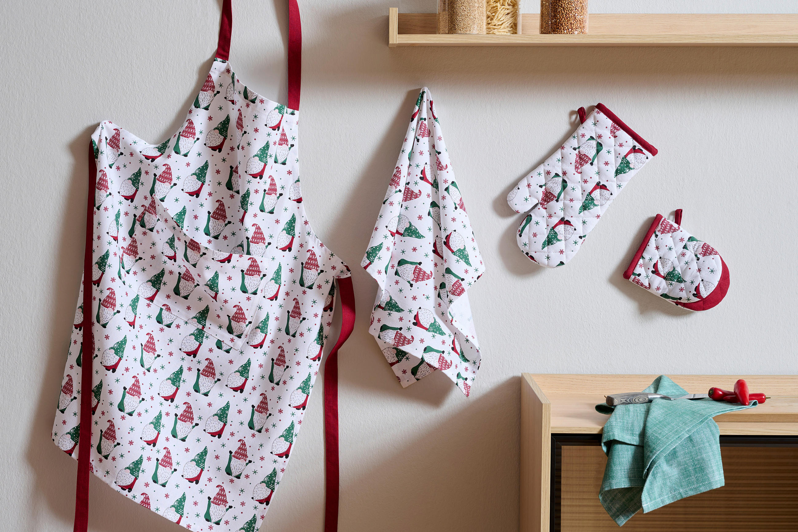 SET KUHINJSKIH KRP 50/70 cm večbarvno  - večbarvno, Konvencionalno, tekstil (50/70cm) - X-Mas