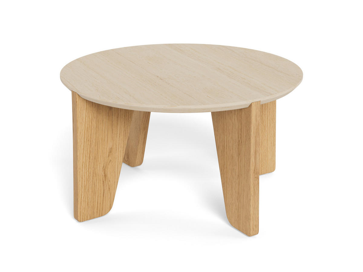 COUCHTISCH rund Beige, Wildeiche  - Wildeiche/Beige, Design, Holzwerkstoff (80/45/80cm) - MID.YOU