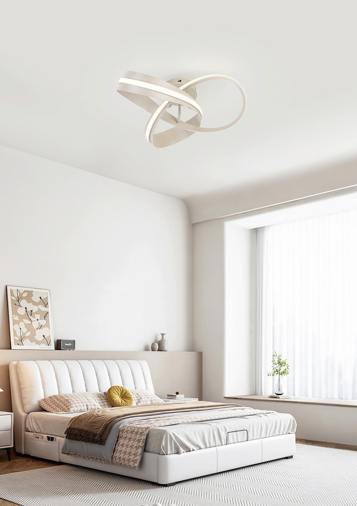 LED PLAFONJERA Orilo  - boja peska, Dizajnerski, metal/plastika (52/22cm) - Novel