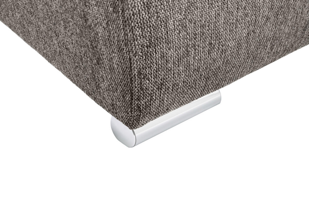 ECKSOFA in Mikrofaser Taupe  - Taupe/Chromfarben, Modern, Kunststoff/Textil (276/193cm) - Hom`in