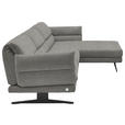 ECKSOFA  in Flachgewebe Hellgrau  279-327/176-217 cm  - Hellgrau/Schwarz, Design, Textil/Metall (279-327/176-217cm) - Dieter Knoll