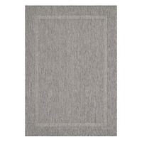TEPPICH Outdoor Flachgewebe Uni-Design Polypropylen Balkon Grau Rechteckig 240x340 - Grau, Textil (240/340cm) - KADIMA DESIGN