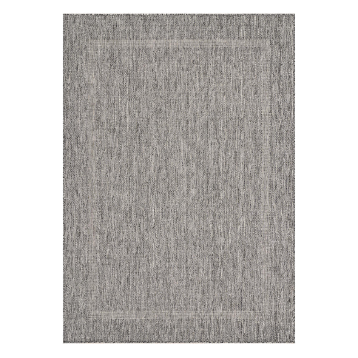 TEPPICH Outdoor Flachgewebe Uni-Design Polypropylen Balkon Grau Rechteckig 240x340 - Grau, Textil (240/340cm) - KADIMA DESIGN