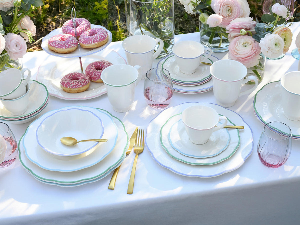 KOMBISERVICE Lila, Weiß, Hellblau, Hellrosa, Limette Florine Bunt 20-teilig 4 Personen  - Hellrosa/Lila, Basics, Keramik - Creatable