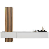 WOHNWAND  in Weiss, Eichefarben 288/220/44 cm  - Weiss/Eichefarben, Design, Holz (288/220/44cm) - Johann Jakob