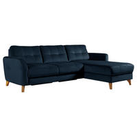 ECKSOFA Dunkelblau Samt  - Buchefarben/Dunkelblau, Design, Holz/Textil (238/168cm) - Livetastic