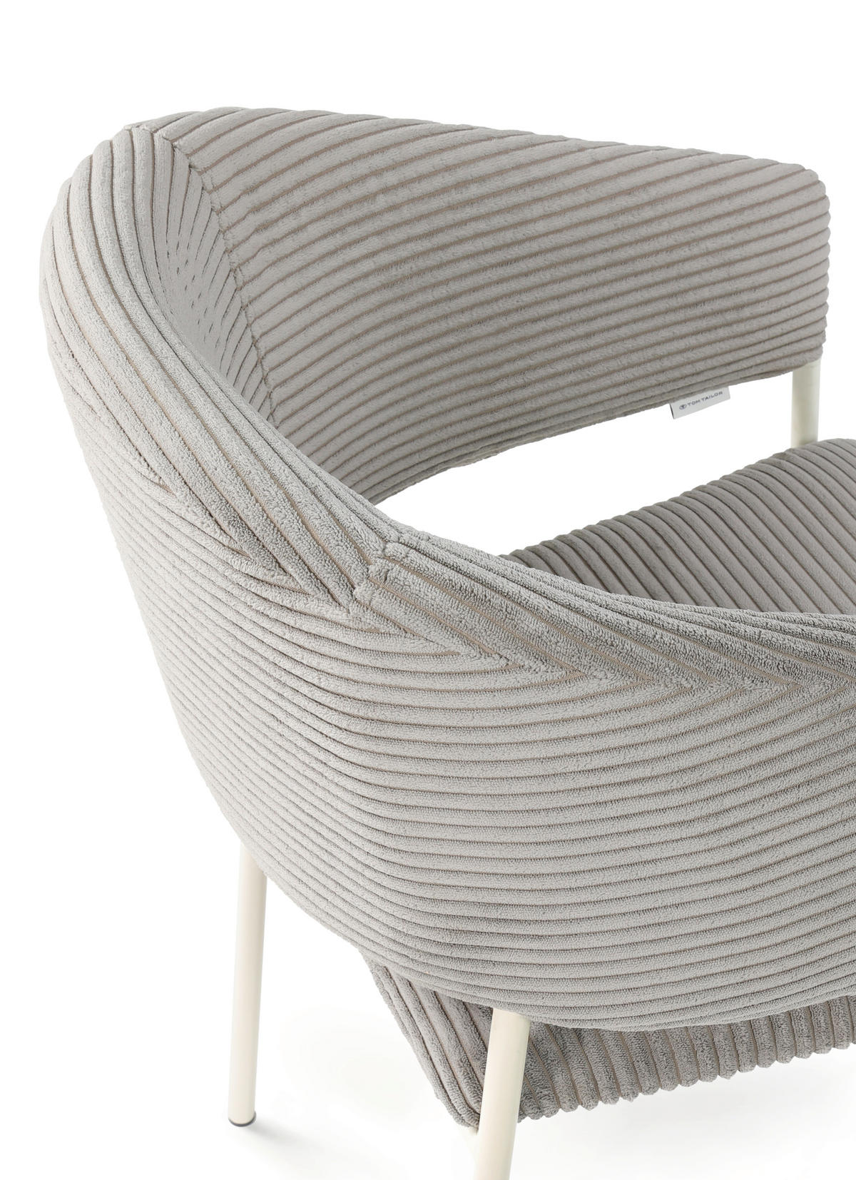 ARMLEHNSTUHL  in Stahl Cord  - Schlammfarben/Weiß, Basics, Textil/Metall (51/81,5/57,5cm) - Tom Tailor