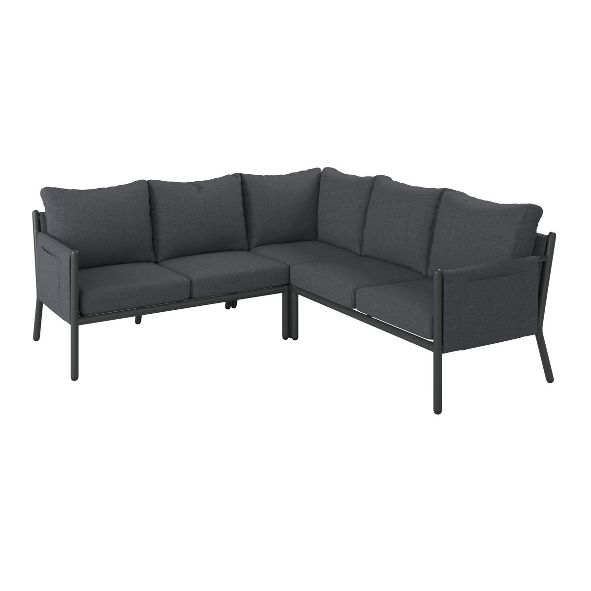 TERASOVÁ SEDACIA SÚPRAVA 3-dielne, kov, textil - tmavosivá, Modern, kov/textil (203/71/203cm) - Ambia Garden