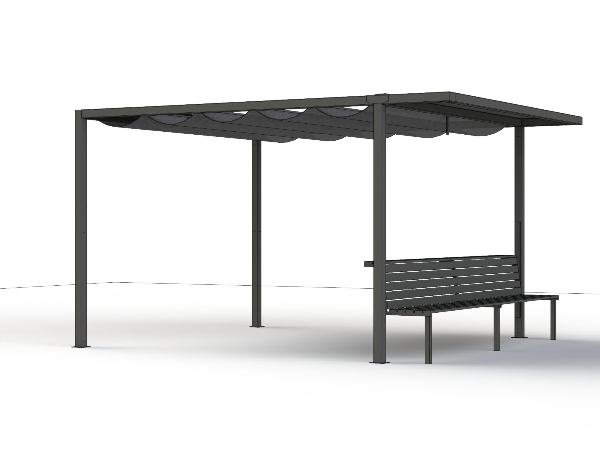 GARTENBANK 300/100/62 cm  Aluminium  - Anthrazit, Basics, Metall (300/100/62cm) - Siena Garden