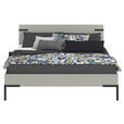 BETT 160/200 cm,  in Hellgrau  - Hellgrau/Schwarz, Design, Metall (160/200cm) - Xora