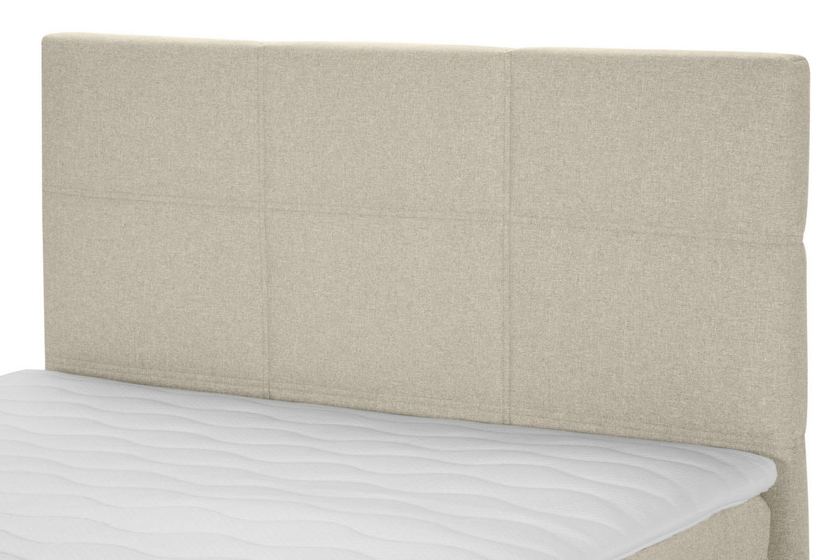 BOXSPRINGBETT 140/200 cm,  in Beige  - Beige/Schwarz, Design, Kunststoff/Textil (140/200cm) - Welnova