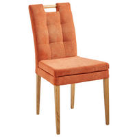 ŽIDLE, oranžová, barvy dubu - oranžová/barvy dubu, Konvenční, dřevo/textil (47/91,5/59cm) - Cantus