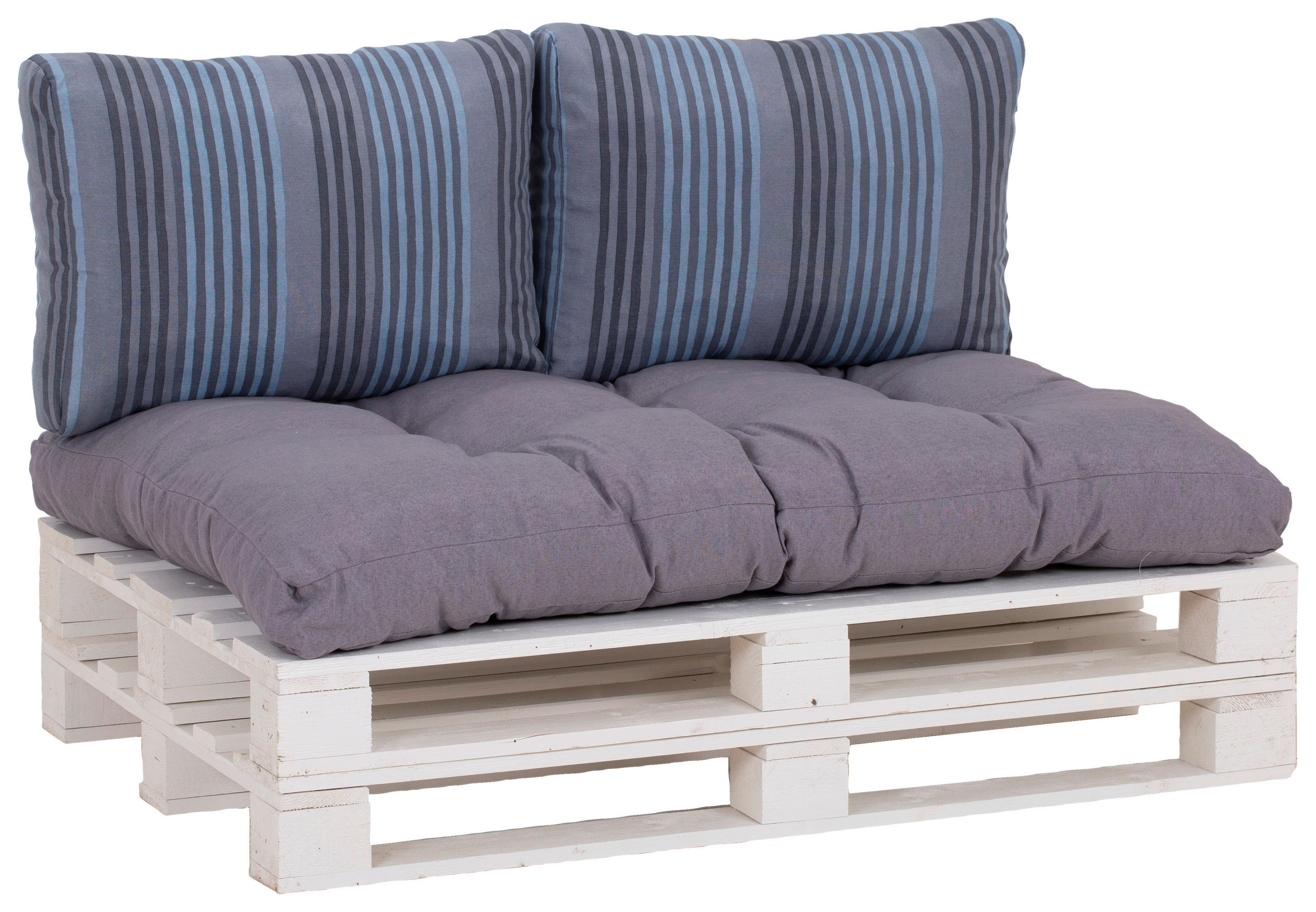 Palettenkissen 3-Tlg 120x80 cm Blau/Grau