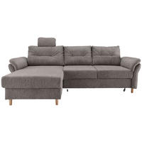 ECKSOFA Graubraun Chenille  - Graubraun/Naturfarben, MODERN, Holz/Textil (176/250cm) - Livetastic
