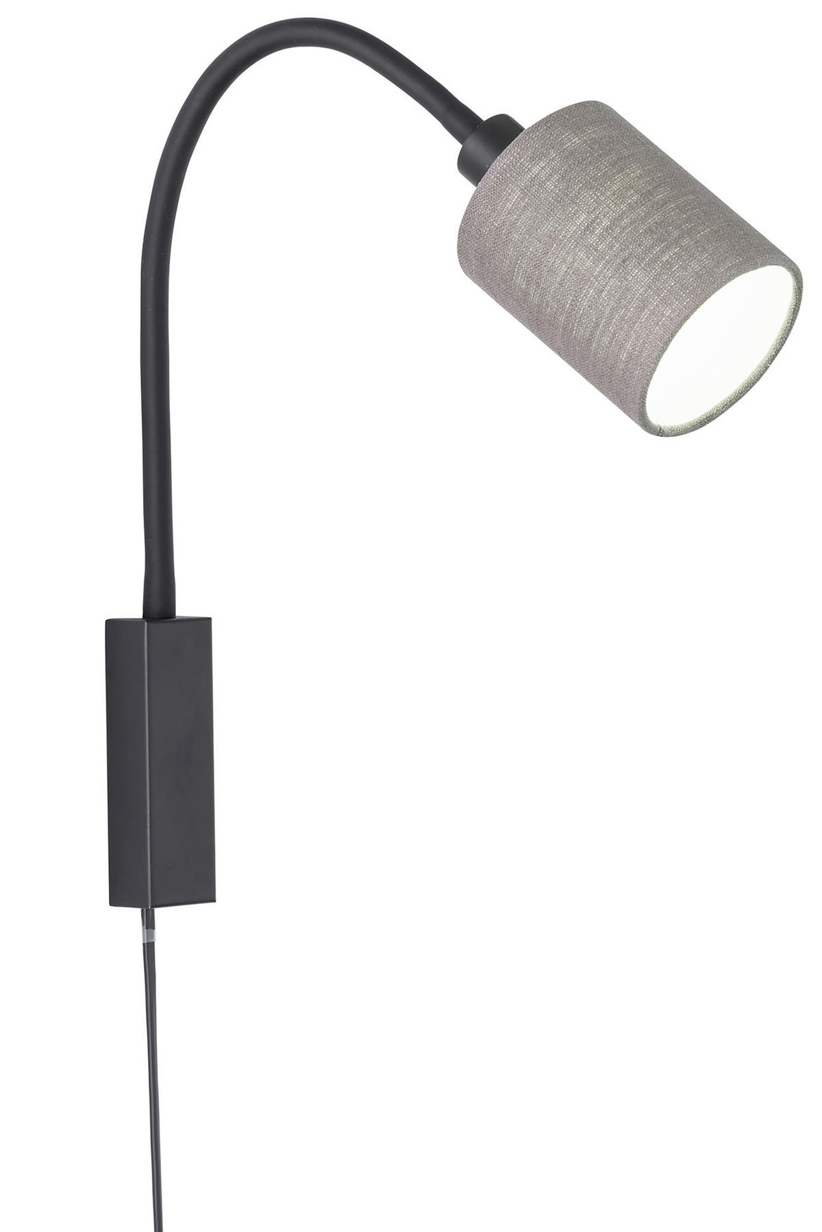 WANDLEUCHTE - Grau, Basics, Textil/Metall (11/53cm) - Fischer & Honsel