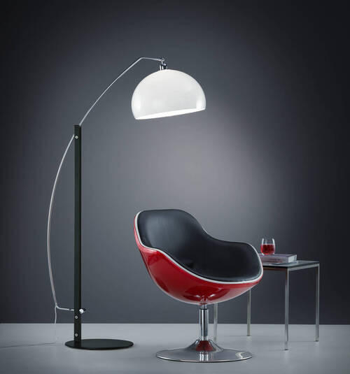 BOGENLEUCHTE 170/40/190 cm    - Chromfarben/Schwarz, Design, Kunststoff/Metall (170/40/190cm) - Helestra