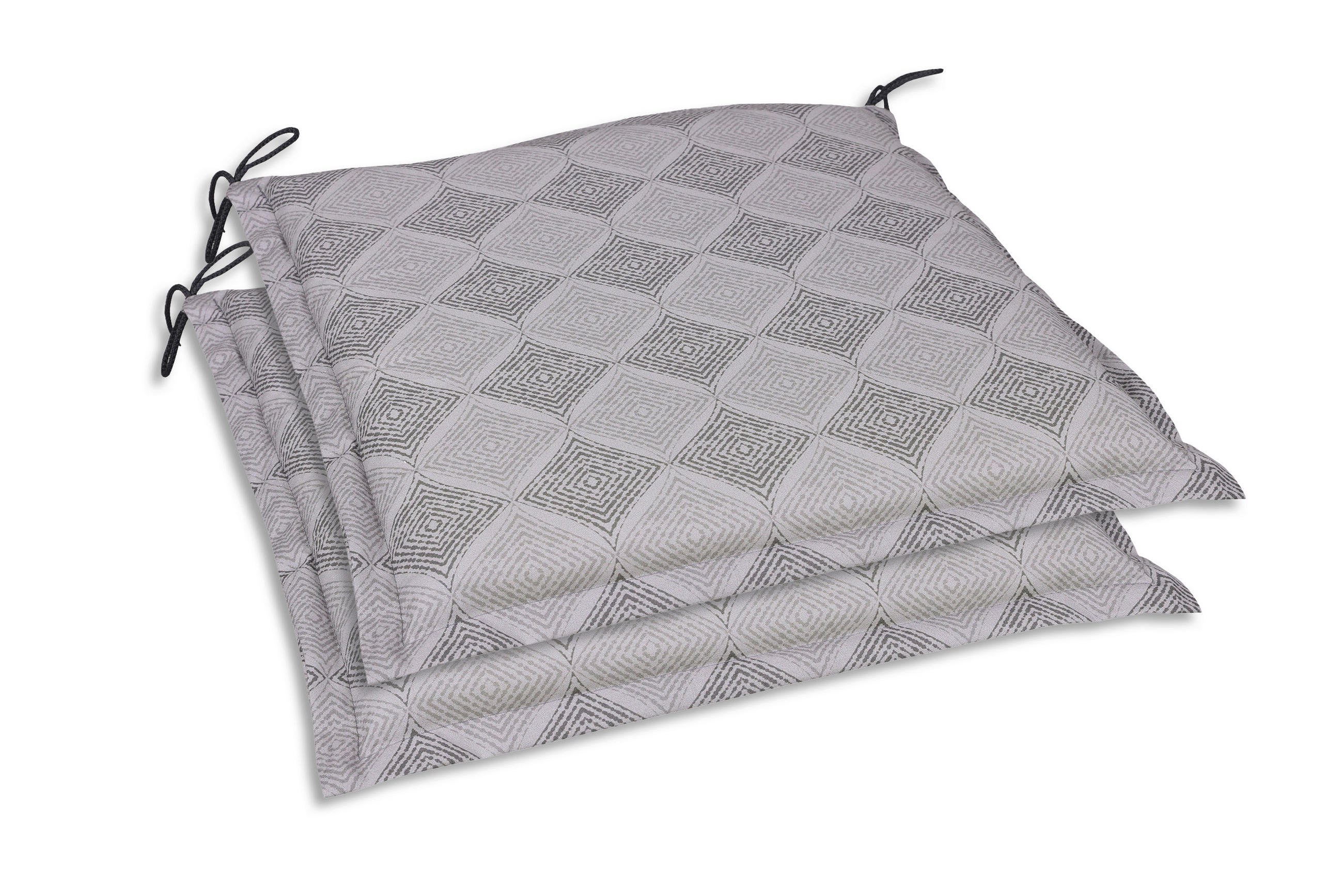 GARTENSITZKISSENSET in Grau Raute  - Grau, Basics, Textil (45/5/47cm)