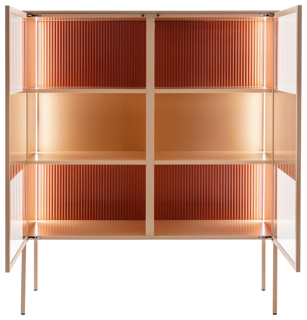 HIGHBOARD Beere, Beige  120/145/45 cm  - Beere/Beige, Design, Glas/Holz (120/145/45cm) - Schöner Wohnen
